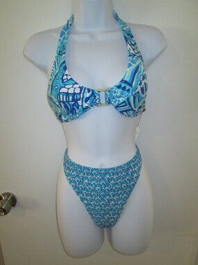 Helen Jon Blue Grotto Bikini Set NWT Sz M